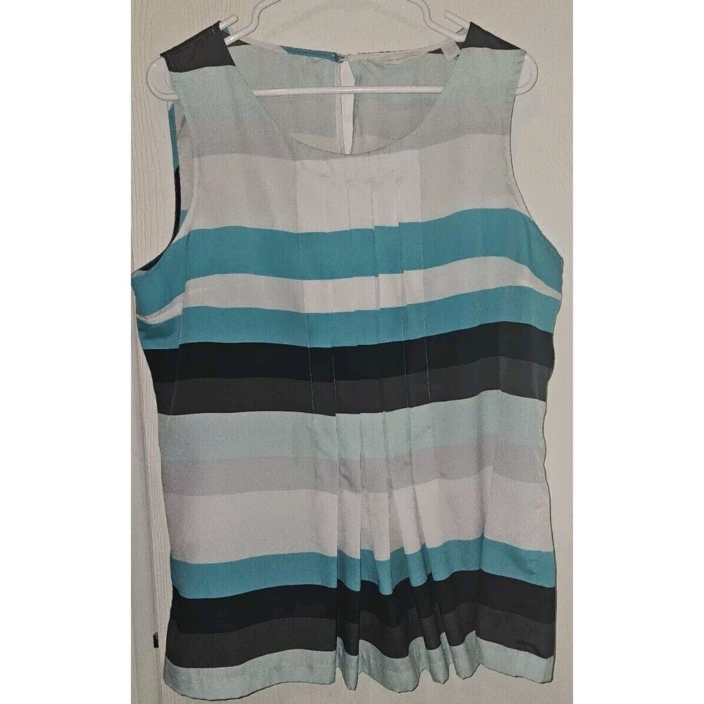 NY&C New York & Company Women's  Large Multicolored Sleeveless Blouse Stripes